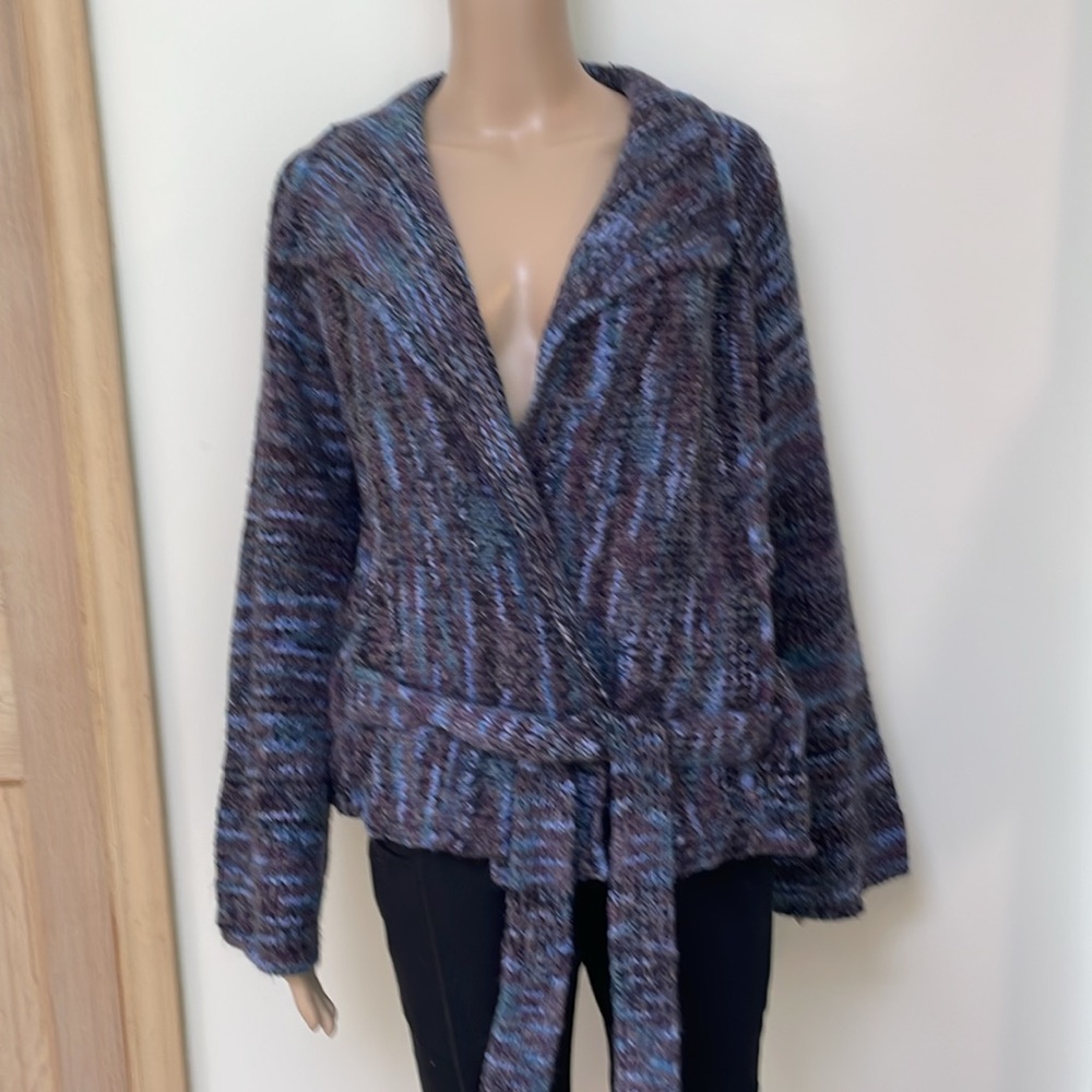 Express cardigan belted shawl collar